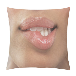 Personality  Woman Biting Lip Pillow Covers