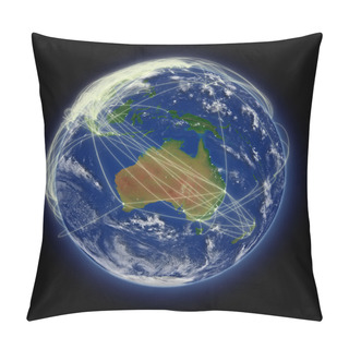 Personality  Network Over Australia Pillow Covers