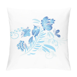 Personality  Set Of Blue Flowers And Bird Pillow Covers