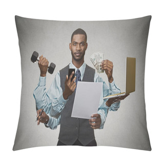 Personality  Multitasking Business Man Busy Executive  Pillow Covers