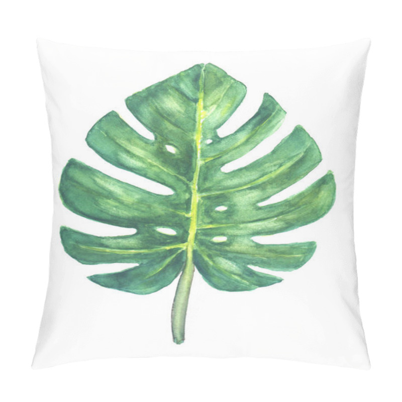 Personality  Green tropical Monstera leaf pillow covers