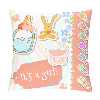 Personality  Vector Baby Girl Greeting Card Pillow Covers