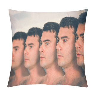 Personality  A Lot Of Men In A Row - Genetic Clone Concept - Retro Style Pillow Covers