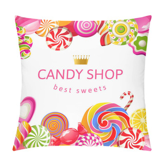 Personality  Bright Background With Candies Pillow Covers