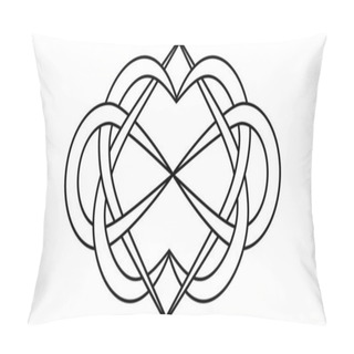 Personality Knot Of Hearts And Infinity Sign, Vector Sign Symbol Infinite And Eternal Love Pillow Covers