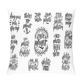 Personality  Save The Planet Hand Drawn Lettering Set. Pillow Covers