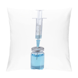 Personality  Vaccine In A Medical Vial With Syringe Pillow Covers