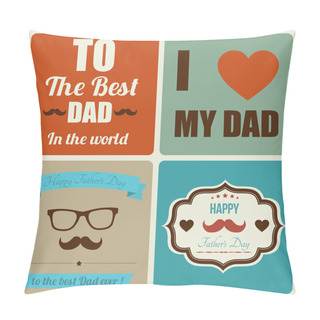 Personality  Happy Father's Day Card Vintage Retro Pillow Covers