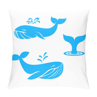 Personality  Whales Icons. Flat Design Elements. Vector Illustration. Pillow Covers