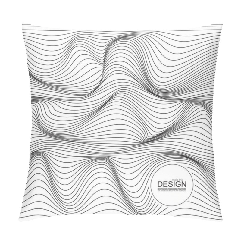 Personality  Distorted wave monochrome texture. pillow covers