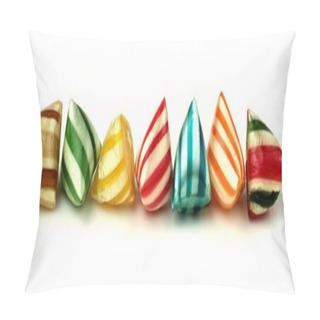 Personality  Colorful Hard Stripy Candies Banner Pillow Covers