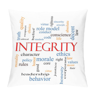 Personality  Integrity Word Cloud Concept Pillow Covers