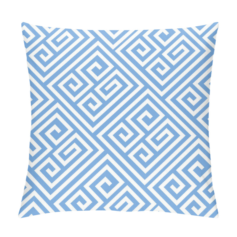 Personality  Seamless geometric pattern. Line pattern in white and blue colour. Classy maze design. Trendy simple swirl pattern. Fashionable design for textiles and interiors. pillow covers
