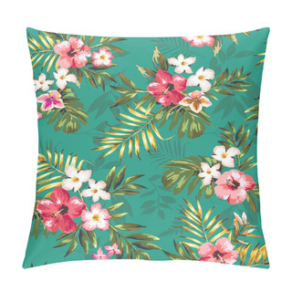 Personality  Seamless Tropical Flower ,plant Vector Pattern Background Pillow Covers