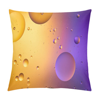 Personality  Beautiful Abstract Background From Mixed Water And Oil In Orange And Purple Color Pillow Covers