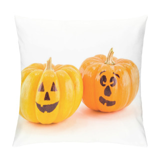 Personality  Mini Jack-o-Lanterns Isolated On A White Background Pillow Covers