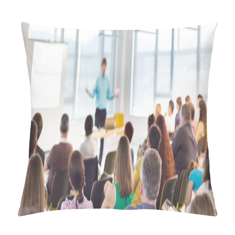 Personality  Speaker Giving a Talk at Business Meeting. pillow covers