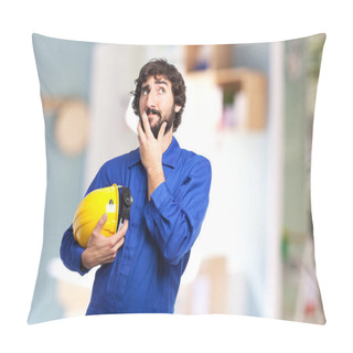 Personality  Confused Worker Man Thinking Pillow Covers