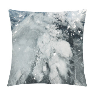 Personality  The Ice Of Lake Baikal. Frozen Floes And Cracks Pillow Covers