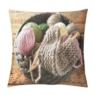 Personality  Knitting Yarn And Needles Pillow Covers
