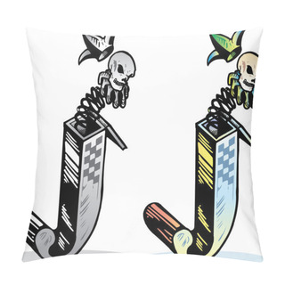Personality  Tattoo Style Letter J With Relevant Symb Pillow Covers