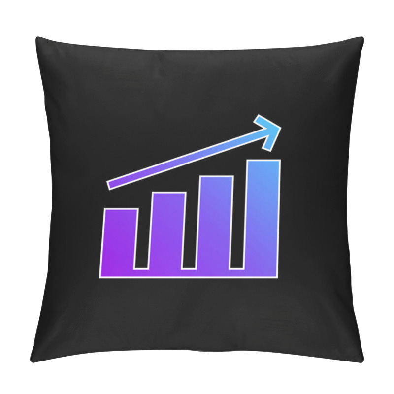 Personality  Bar Graph Blue Gradient Vector Icon Pillow Covers