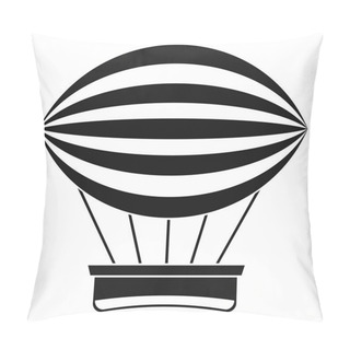 Personality  Striped Retro Hot Air Balloon Icon, Simple Style Pillow Covers