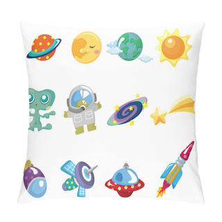 Personality  Cartoon Space Element Icons Set Pillow Covers