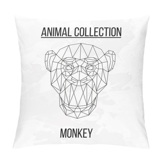 Personality  Geometric Monkey Head Pillow Covers