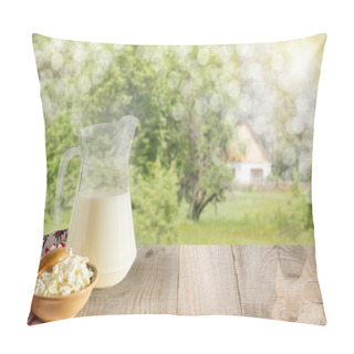 Personality  Milk And Cottage Cheese On The Background Of The House Pillow Covers