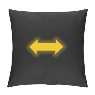 Personality  Bidirectional Arrow Yellow Glowing Neon Icon Pillow Covers