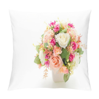 Personality  Bouquet Flowers Isolated On White Pillow Covers