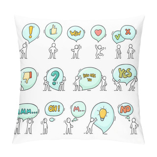Personality   Icons Set With Little People.  Pillow Covers