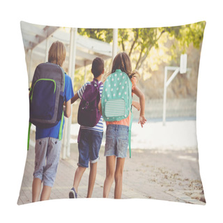 Personality  School Kids Running In Corridor Pillow Covers