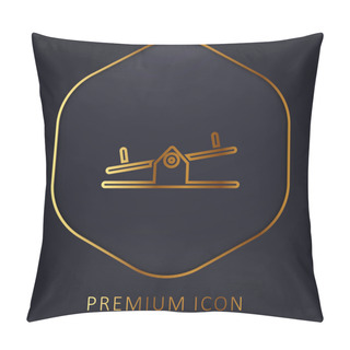Personality  Balancer Golden Line Premium Logo Or Icon Pillow Covers