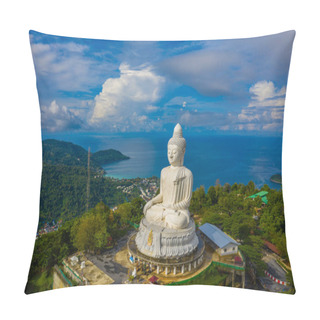 Personality  Areial View White Cloud In Blue Sky At Phuket Big Buddha. Pillow Covers