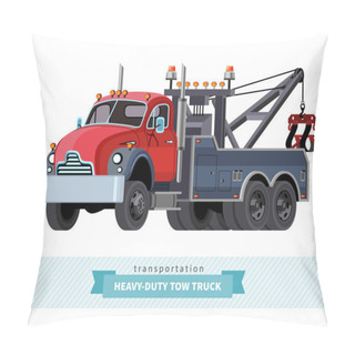 Personality  Classic Heavy Duty Tow Truck Front Side View Pillow Covers