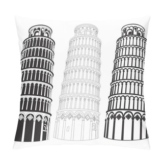 Personality  Vector Image Of Pisa Tower Pillow Covers