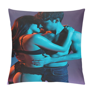 Personality  Sexy Couple Kissing And Hugging On Purple  Pillow Covers