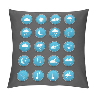 Personality  Weather Blue Icons, Vector Design Pillow Covers