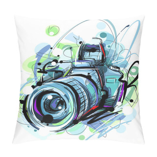 Personality  Big Blue Camera Pillow Covers