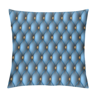 Personality  Blue Imitation Of Leather Walls With Buttons Pillow Covers