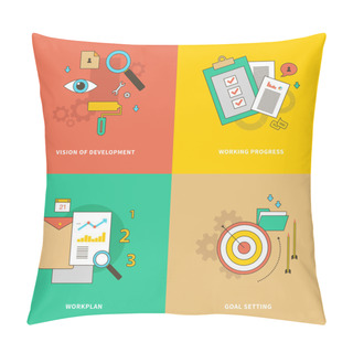 Personality  Vision Of Development, Working Progress, Workplan Pillow Covers