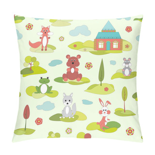 Personality  Seamless Pattern With Funny Animals Pillow Covers