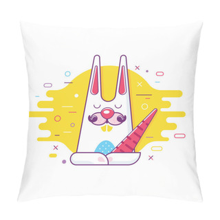 Personality  Cool Trendy Styled Colorfull Illustration With The Cute Lovely B Pillow Covers