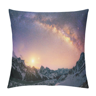 Personality  The Dome Of The Milky Way Under The Main Himalayan Ridge. Pillow Covers