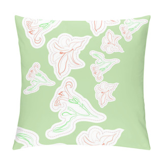 Personality  Seamless Pattern Of Abstract Simple Floral Ornament Pillow Covers