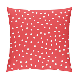 Personality  White Polka Dots Seamless Pattern On Red Background Unusual Classic White Polka Dots Textile Pillow Covers