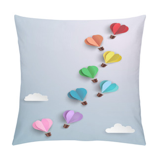 Personality  Hot Air Balloon In A Heart Shape. Pillow Covers