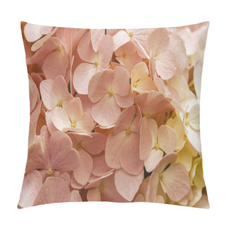 Personality  Blossoming Pink Hydrangea Flowers.Floral Background.selective Focus. Pillow Covers